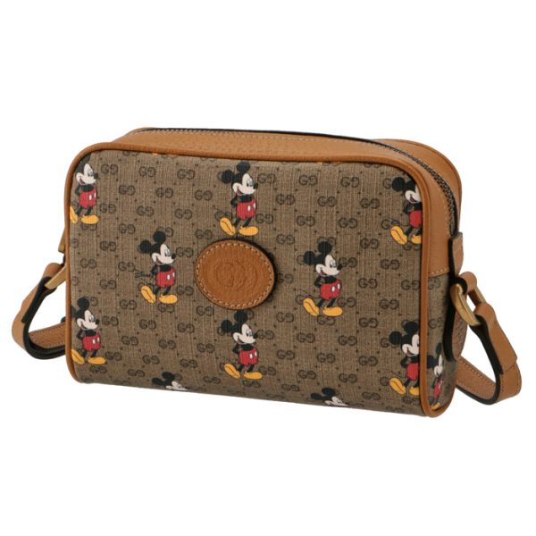 602536hwubm8559 1 GUCCI Mickey Mouse Shoulder Bag Beige