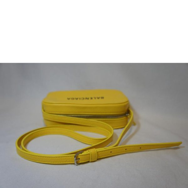 60284 5 Balenciaga Everyday Leather Solid Camera Bag Yellow