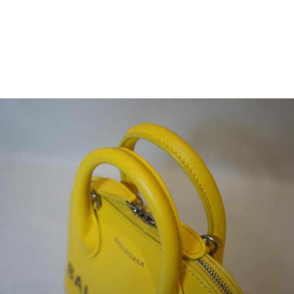 60291 4 Balenciaga Ville Leather Solid Top Handle Bag Yellow