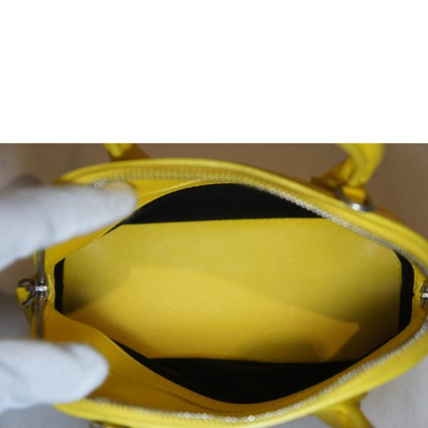 60291 6 Balenciaga Ville Leather Solid Top Handle Bag Yellow