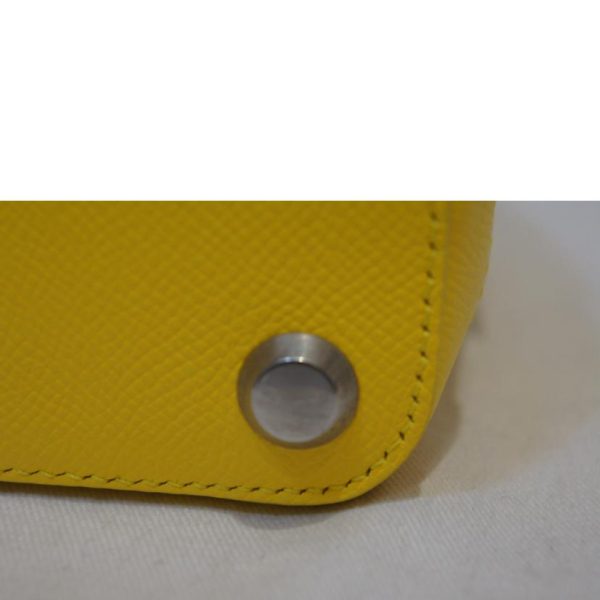 60291 8 Balenciaga Ville Leather Solid Top Handle Bag Yellow