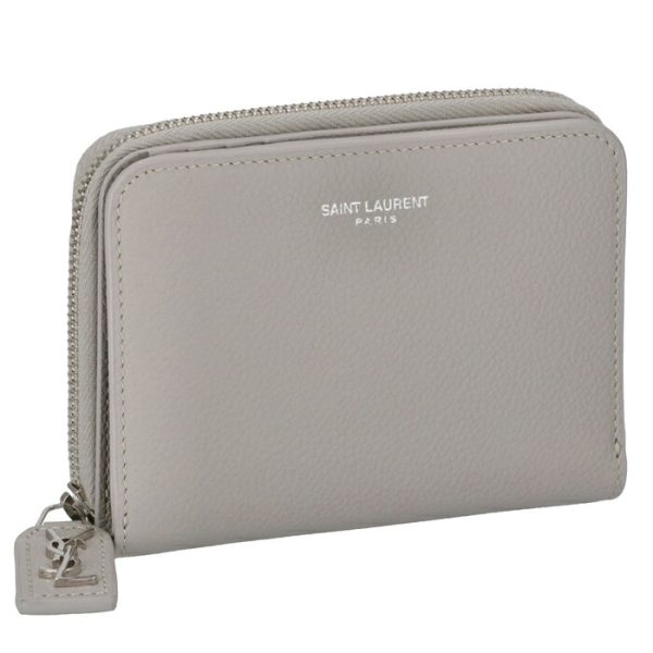 603081b680n1723 Saint Laurent Paris Wallet Bifold Compact Mini Rive Gauche Gray