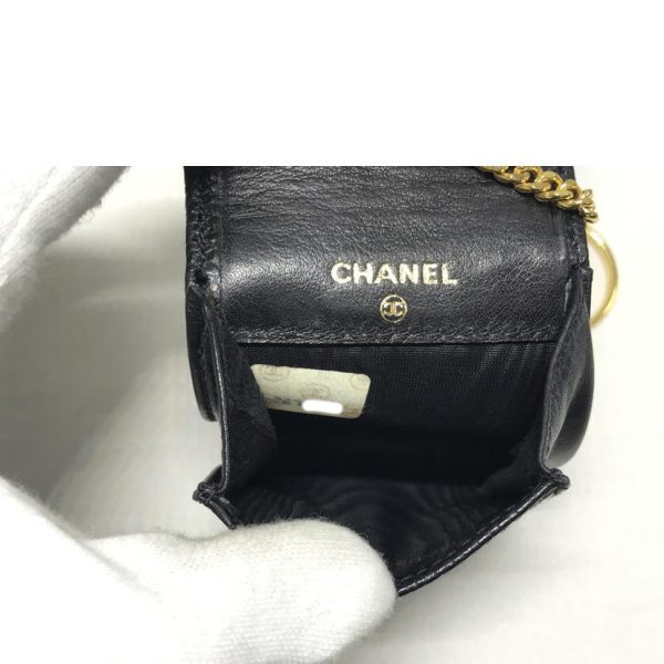 60407 5 Chanel Caviar Skin Cigarette Case Black