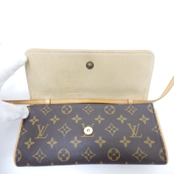 60528 7 Louis Vuitton Twin GM Pochette Monogram Brown