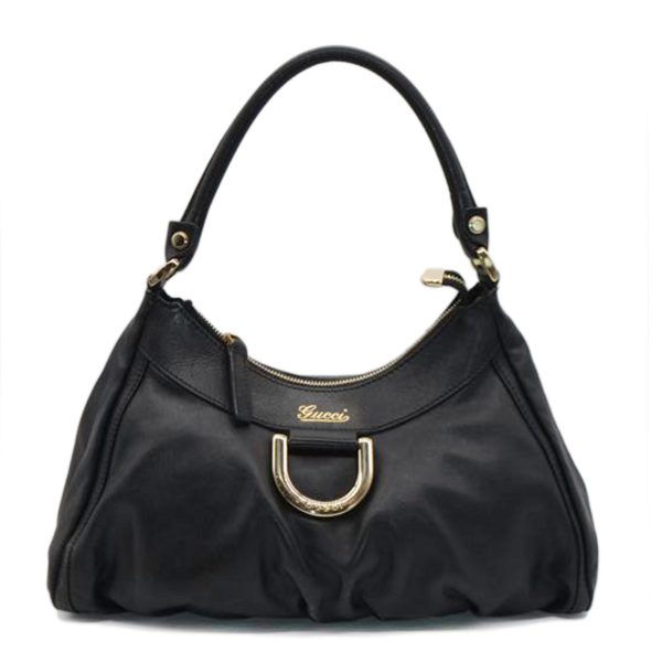 60710 1 Gucci Abby Shirring Leather One Shoulder Bag