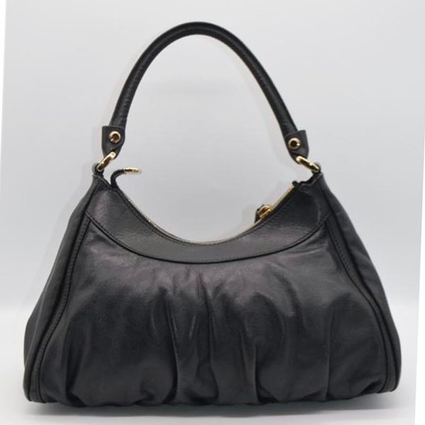 60710 2 Gucci Abby Shirring Leather One Shoulder Bag