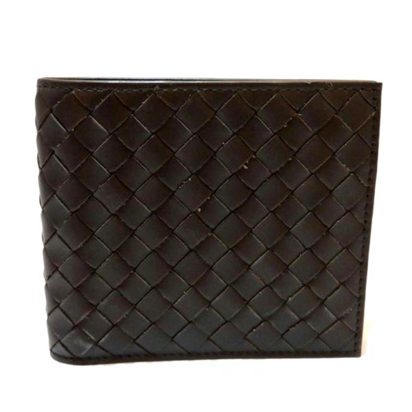 60741 01 Bottega Veneta Intrecciato Bi Fold Wallet