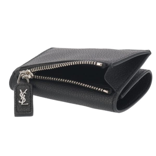 607925b680n1000 6 Saint Laurent Paris Wallet Trifold Mini Rive Gauche Tiny Zip Black