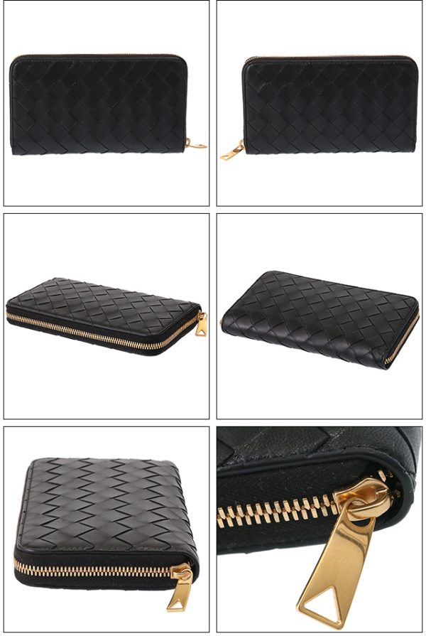 608053 vcpp2 8425 2 BOTTEGA VENETA Intrecciato Lamb Leather Wallet Black