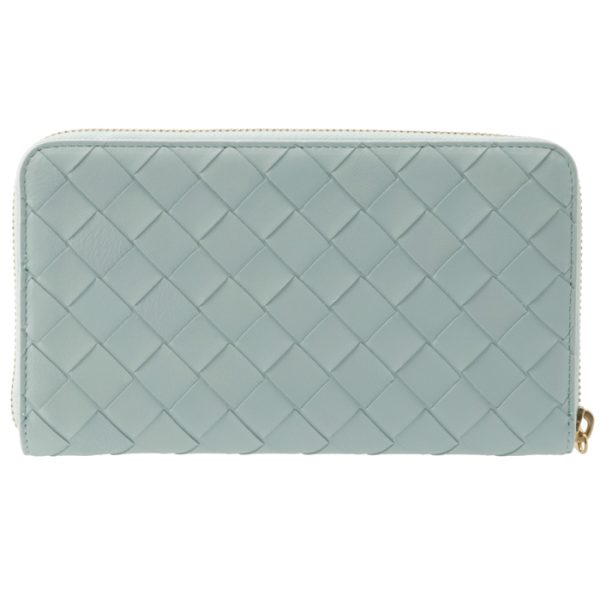 608053vcpp23902 2 Bottega Veneta Intrecciato Round Zip Wallet Light Blue