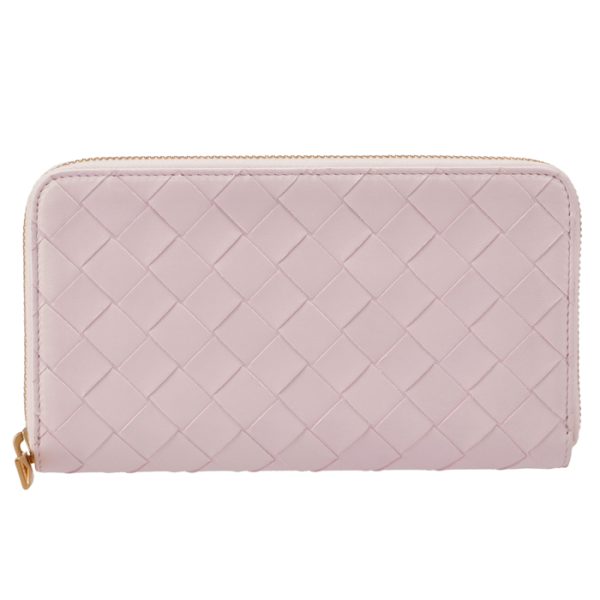 608053vcpp25903 1 Bottega Veneta Intrecciato Round Zip Wallet Pink