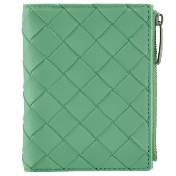 608059vcpp33801 1 Bottega Veneta Bifold Wallet Green