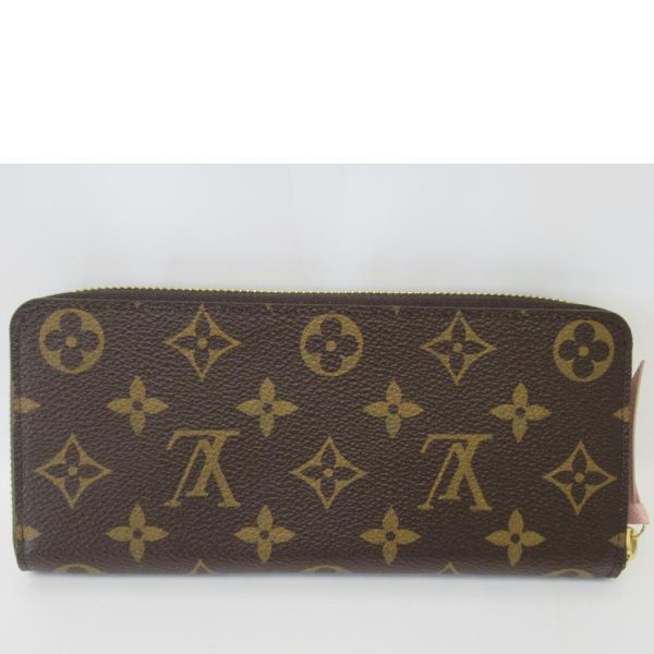 60882 2 Louis Vuitton Portefeuil Clemence Monogram Wallet Rose Ballerine