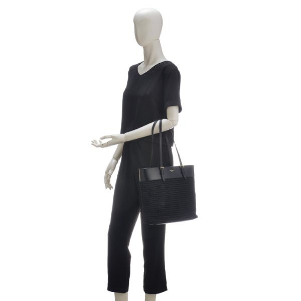 6090179ob8j1000 7 Saint Laurent Paris Shopping Tote Basket Bag Black