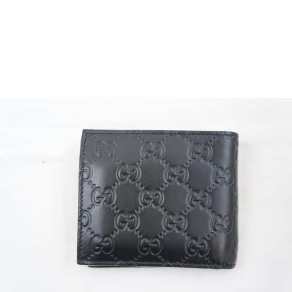 61062 2 Gucci Guccisima Leather Compact Wallet Black