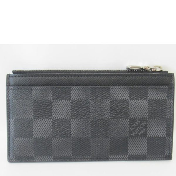 61063 1 Louis Vuitton Coin Card Case Damier Graphite Wallet Black