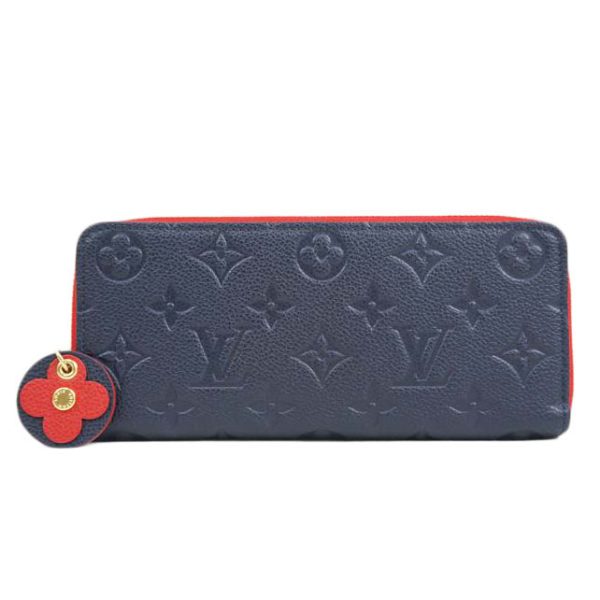 61086 1 Louis Vuitton Portefeuille Clemence Bag Empreinte Marine Rouge