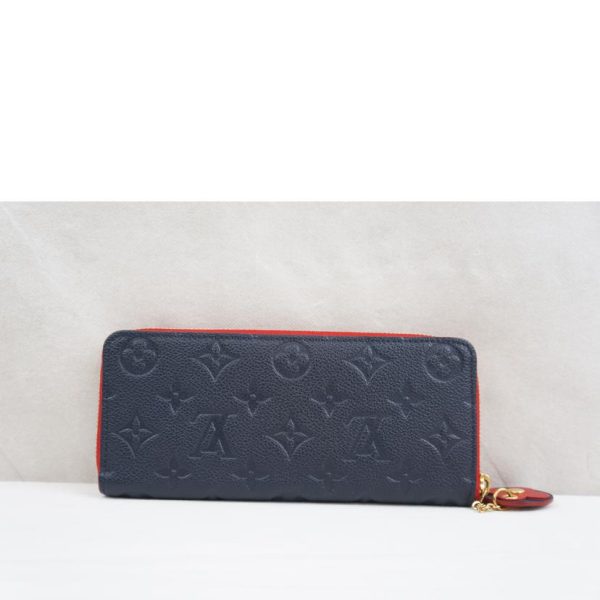 61086 2 Louis Vuitton Portefeuille Clemence Bag Empreinte Marine Rouge