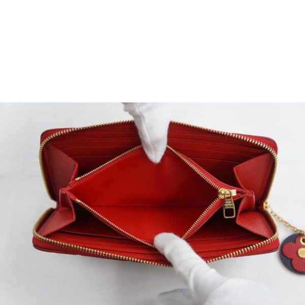 61086 5 Louis Vuitton Portefeuille Clemence Bag Empreinte Marine Rouge