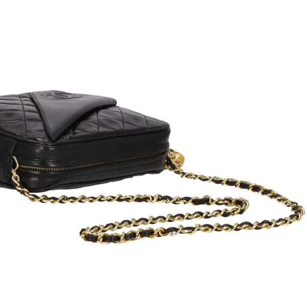 61107 4 Chanel Vintage Matelassé Fringe Chain Shoulder Bag