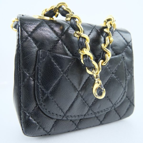 61140249 3 CHANEL Chain Pochette Waist Bag Micro Matelasse Lambskin Black