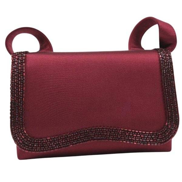 61150208 1 CHANEL Party Bag Shoulder Bag CocoMark x Rhinestone Bordeaux