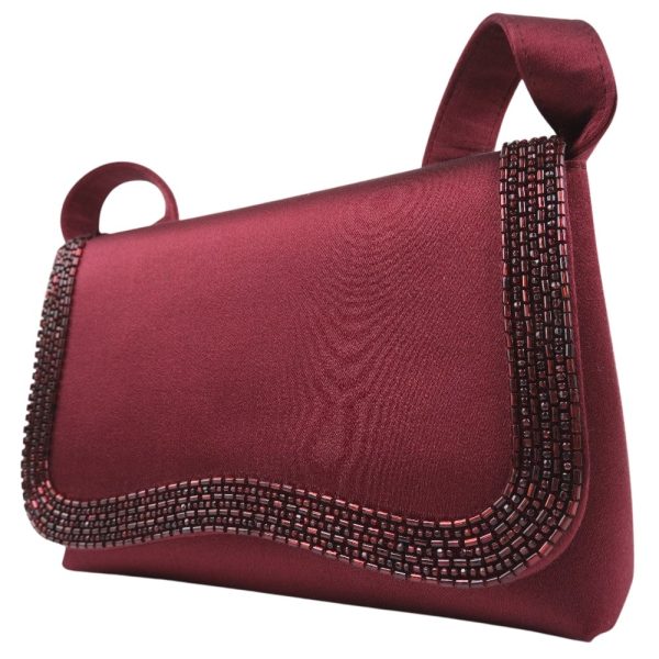 61150208 2 CHANEL party bag shoulder bag mark rhinestone Bordeaux Party bag