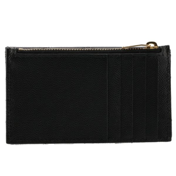 612808bow011000 2 Saint Laurent Paris Wallet Card Case Zip Mini Wallet Black