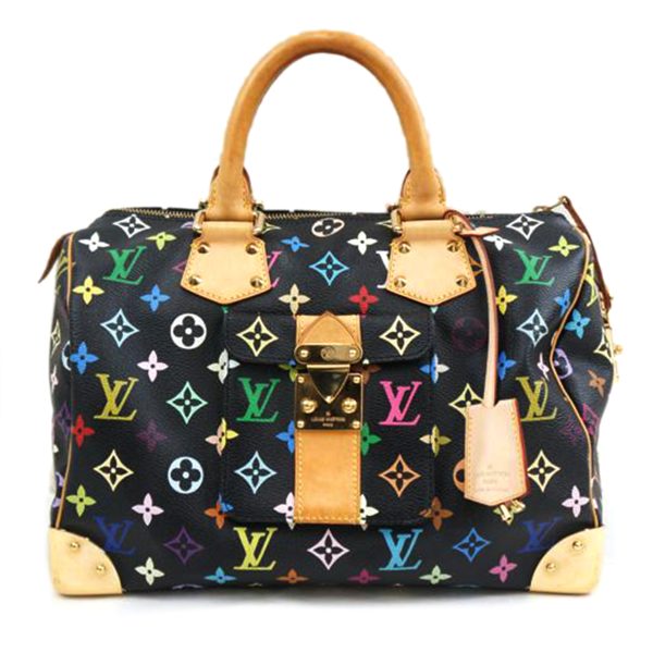 61284 1 Louis Vuitton Speedy 30 Handbag Multicolor Noir