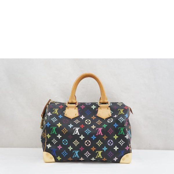 61284 2 Louis Vuitton Speedy 30 Handbag Multicolor Noir