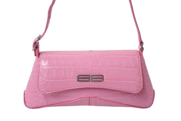 61312 d2 Balenciaga Flap Shoulder Bag Calf Pink