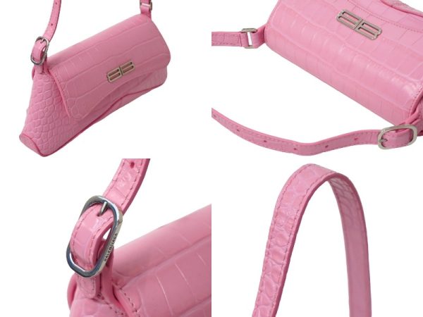 61312 d4 Balenciaga Flap Shoulder Bag Calf Pink