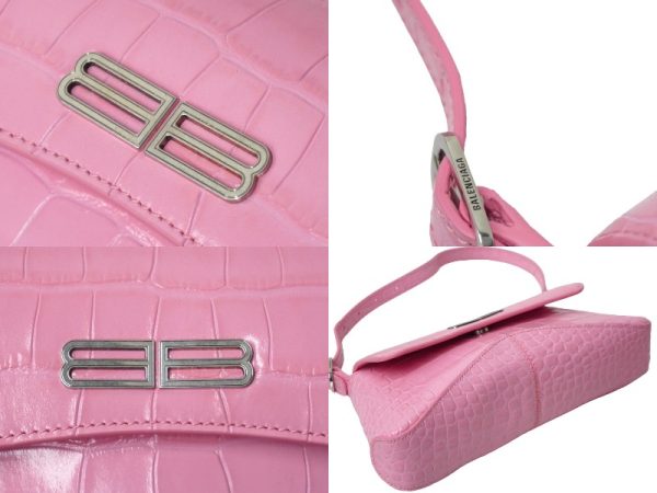 61312 d5 Balenciaga Flap Shoulder Bag Calf Pink