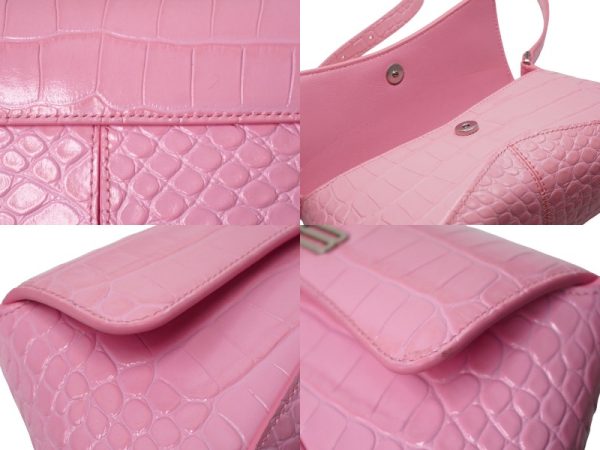 61312 d7 Balenciaga Flap Shoulder Bag Calf Pink