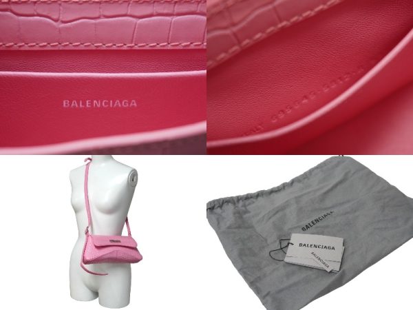 61312 d9 Balenciaga Flap Shoulder Bag Calf Pink