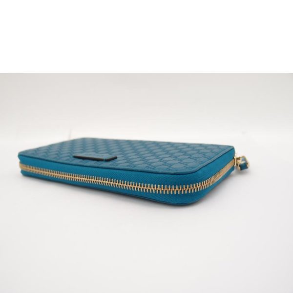 61327 3 Gucci Micro Shima Round Zipper Long Wallet Blue