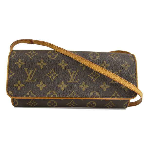 61431 1 Louis Vuitton Pochette Twin GM Monogram Clutch Bag Brown