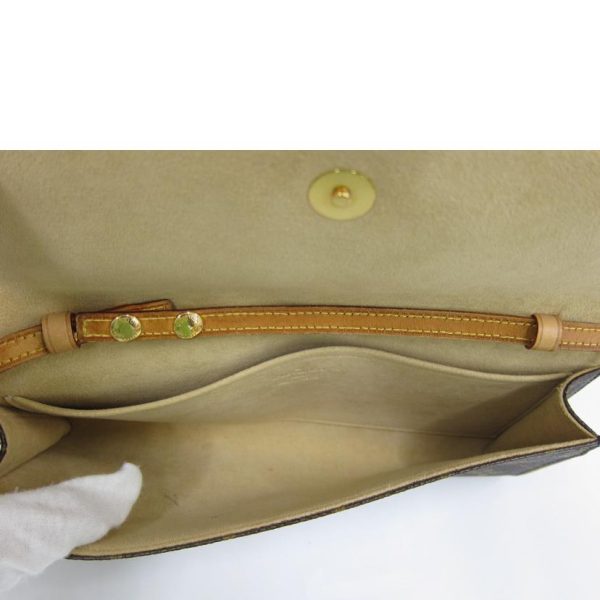 61431 4 Louis Vuitton Pochette Twin GM Monogram Clutch Bag Brown