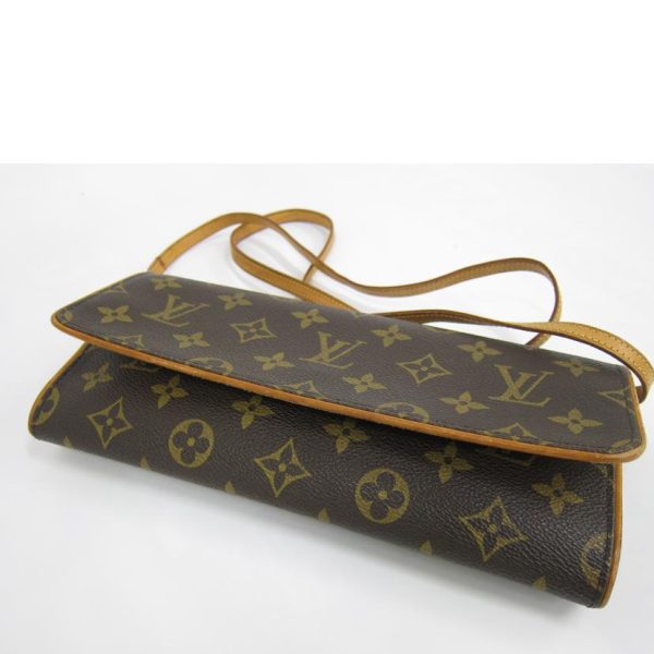 61431 5 Louis Vuitton Pochette Twin GM Monogram Clutch Bag Brown