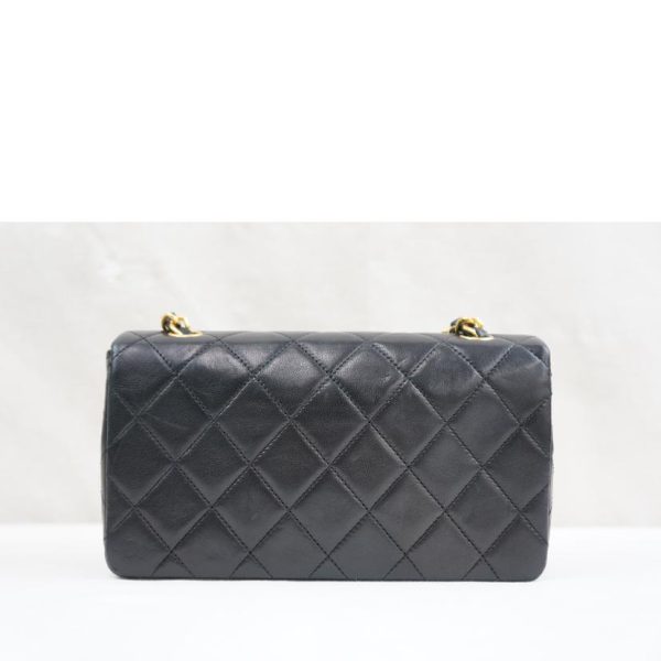 61499 2 CHANEL Mini Matelasse Chain Shoulder Bag Black