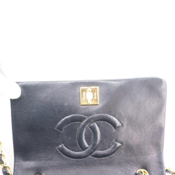 61499 6 CHANEL Mini Matelasse Chain Shoulder Bag Black