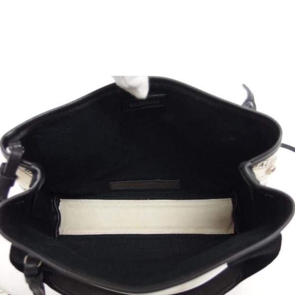 61568 6 Balenciaga Navy Cabas XS 2 Way Shoulder Bag Black