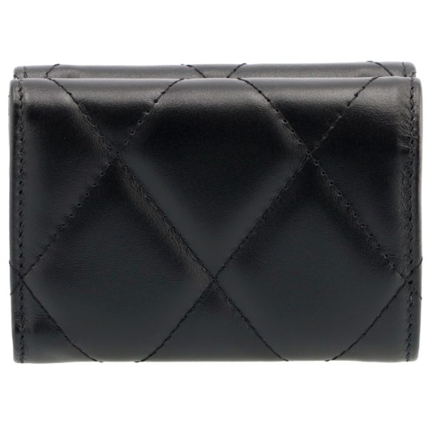 6177811wn171000 2 Balenciaga Touch Trifold Mini Wallet Black