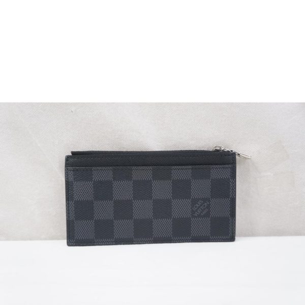 61813 2 Louis Vuitton Coin Card Holder Damier Graphite