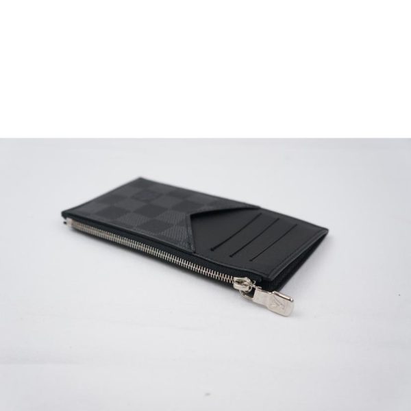 61813 3 Louis Vuitton Coin Card Holder Damier Graphite