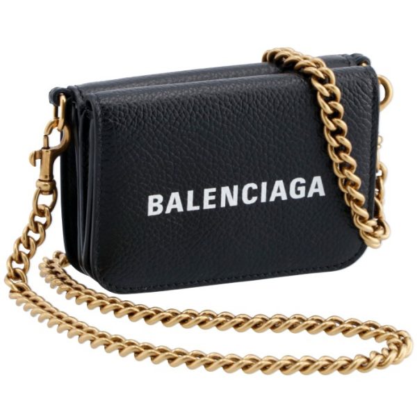 6181451izim1090 Balenciaga Mini Wallet with Chain Black