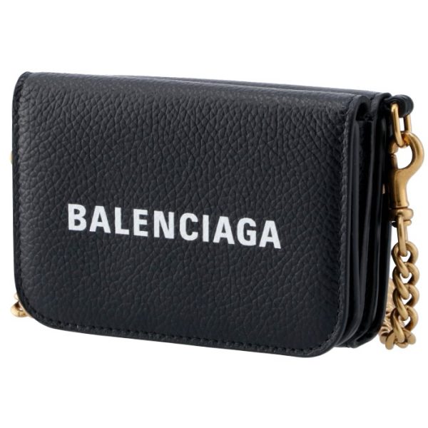 6181451izim1090 1 Balenciaga Mini Wallet with Chain Black