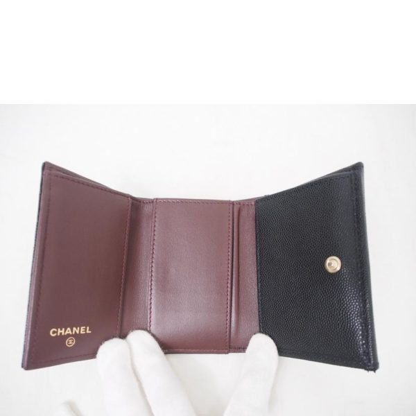 61822 6 Chanel Small Wallet Grained Black