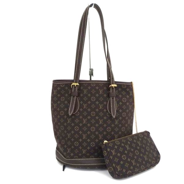 61918 1 Louis Vuitton Bucket PM Bag Monogram Mini Run Brown