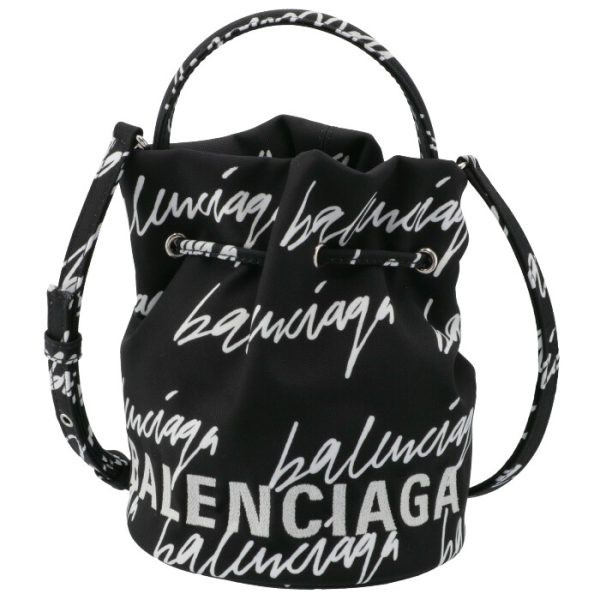 6194589miqn1090 1 Balenciaga Wheel XS Drawstring Bucket Bag Black